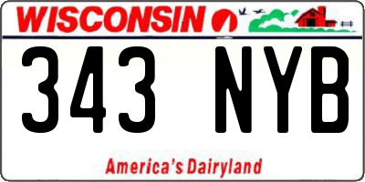 WI license plate 343NYB