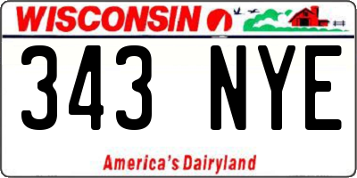 WI license plate 343NYE