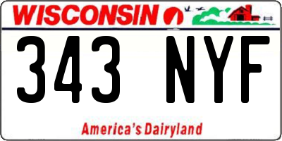WI license plate 343NYF