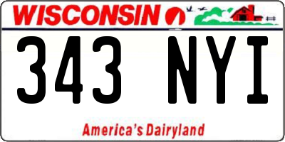 WI license plate 343NYI