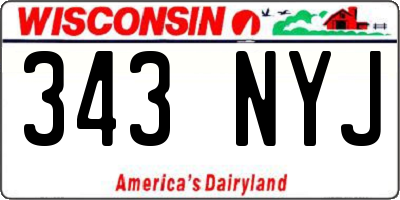 WI license plate 343NYJ