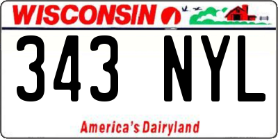 WI license plate 343NYL
