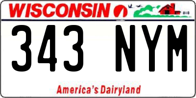 WI license plate 343NYM