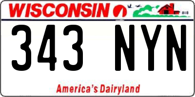 WI license plate 343NYN