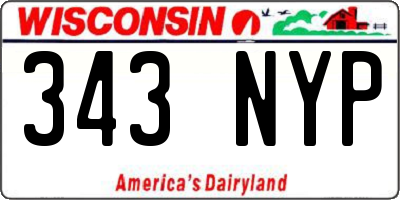 WI license plate 343NYP