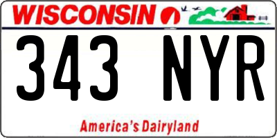 WI license plate 343NYR
