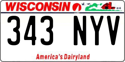 WI license plate 343NYV