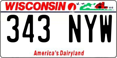 WI license plate 343NYW