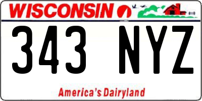 WI license plate 343NYZ