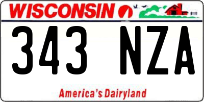 WI license plate 343NZA