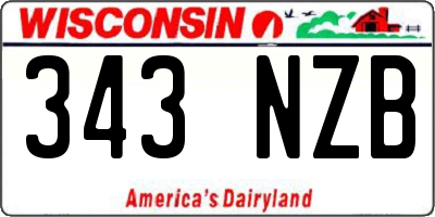 WI license plate 343NZB