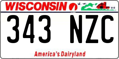 WI license plate 343NZC