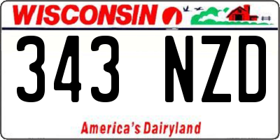 WI license plate 343NZD