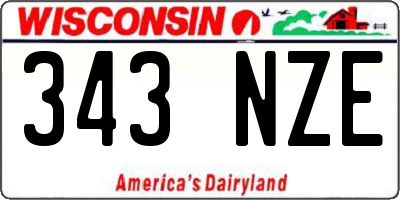 WI license plate 343NZE