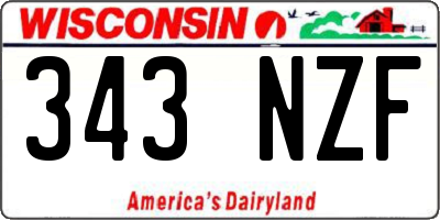 WI license plate 343NZF
