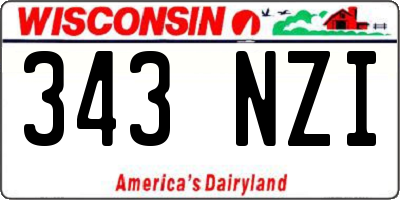 WI license plate 343NZI