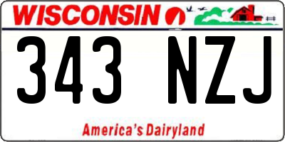 WI license plate 343NZJ