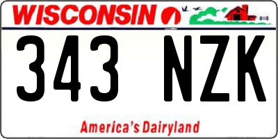 WI license plate 343NZK