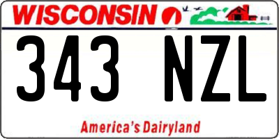 WI license plate 343NZL