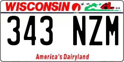 WI license plate 343NZM