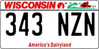 WI license plate 343NZN