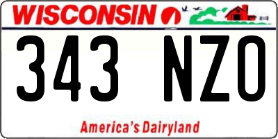 WI license plate 343NZO