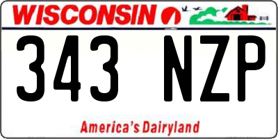 WI license plate 343NZP