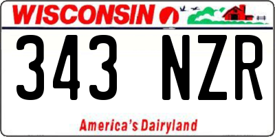 WI license plate 343NZR