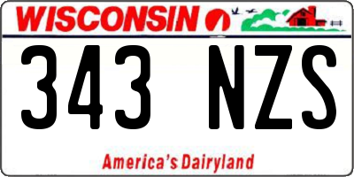 WI license plate 343NZS