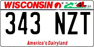 WI license plate 343NZT