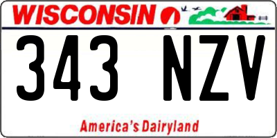 WI license plate 343NZV