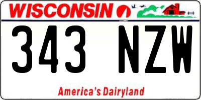 WI license plate 343NZW