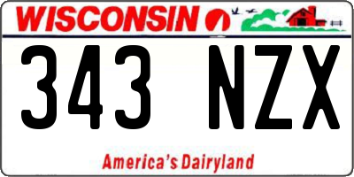 WI license plate 343NZX