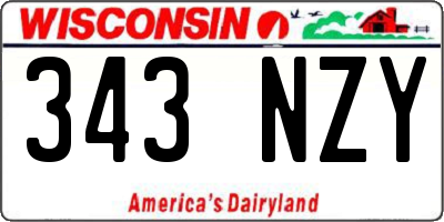 WI license plate 343NZY