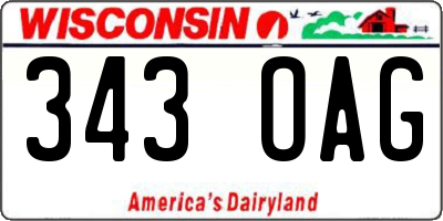 WI license plate 343OAG