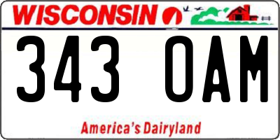 WI license plate 343OAM