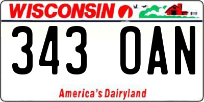 WI license plate 343OAN