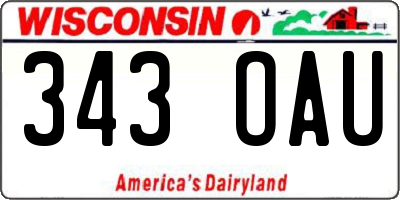 WI license plate 343OAU