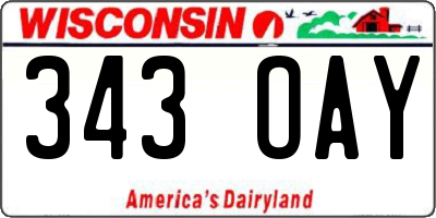 WI license plate 343OAY