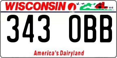 WI license plate 343OBB