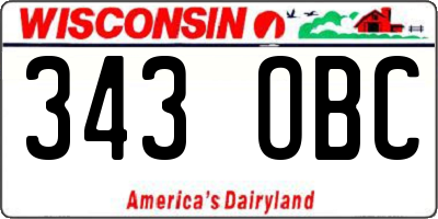WI license plate 343OBC