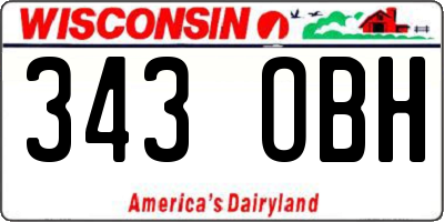 WI license plate 343OBH
