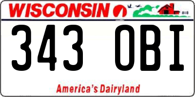 WI license plate 343OBI