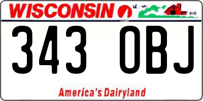 WI license plate 343OBJ