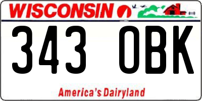 WI license plate 343OBK