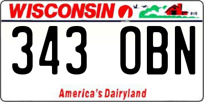 WI license plate 343OBN