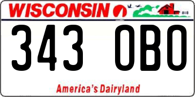 WI license plate 343OBO