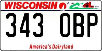 WI license plate 343OBP
