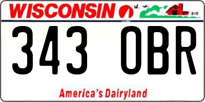 WI license plate 343OBR