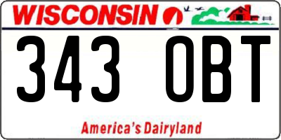WI license plate 343OBT
